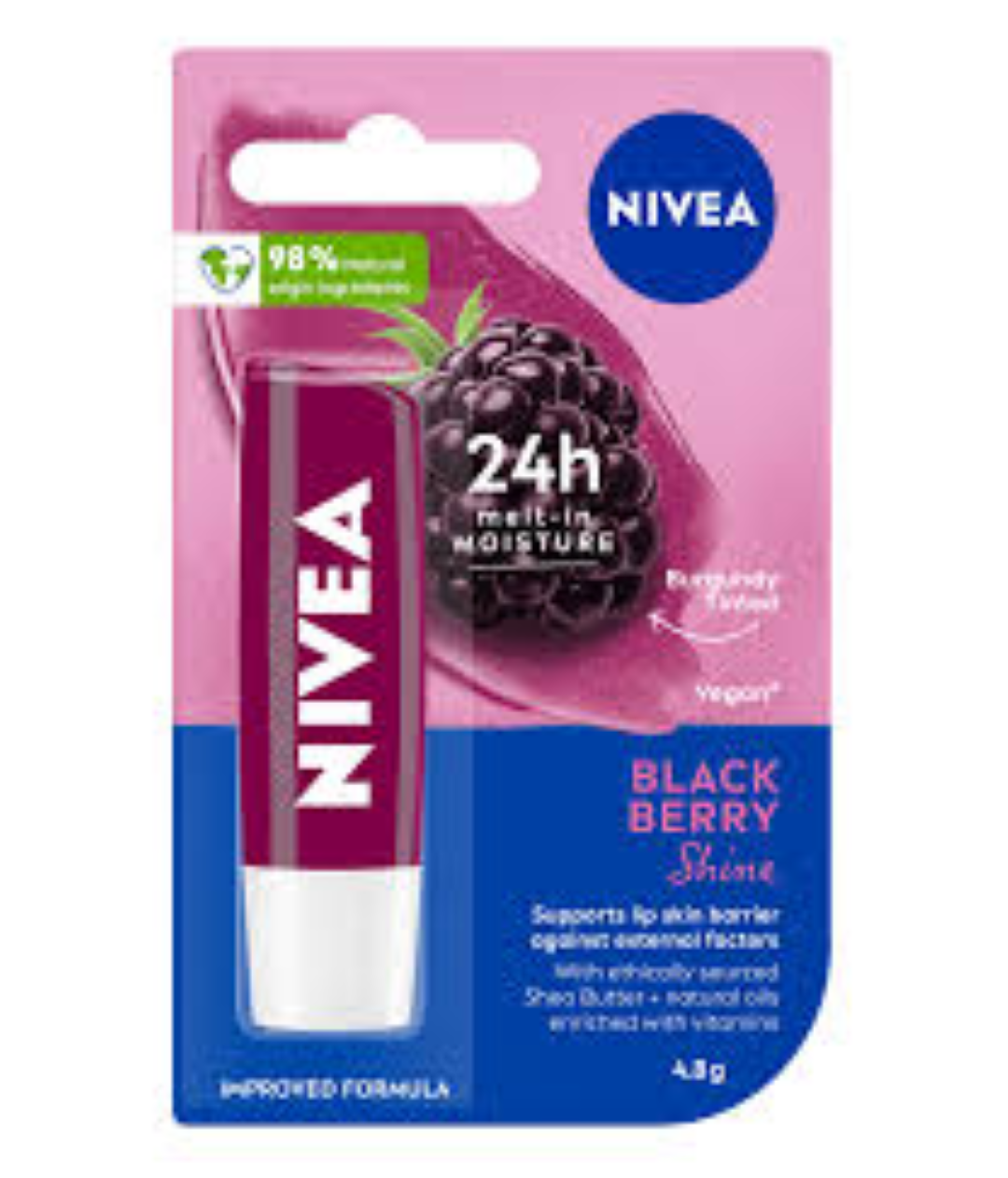 NIVEA LIP BALM BLACKBERRY SHINE 4.8G